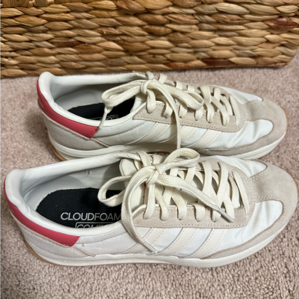 Adidas Cream and Pink Cloudfoam Sneakers